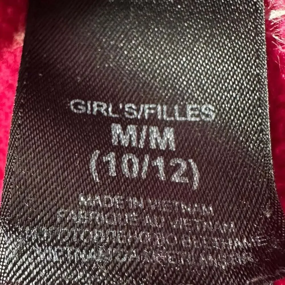 The North Face Girls M 10/12 Pink Gray Full Zip Fleece Jacket Thumbholes